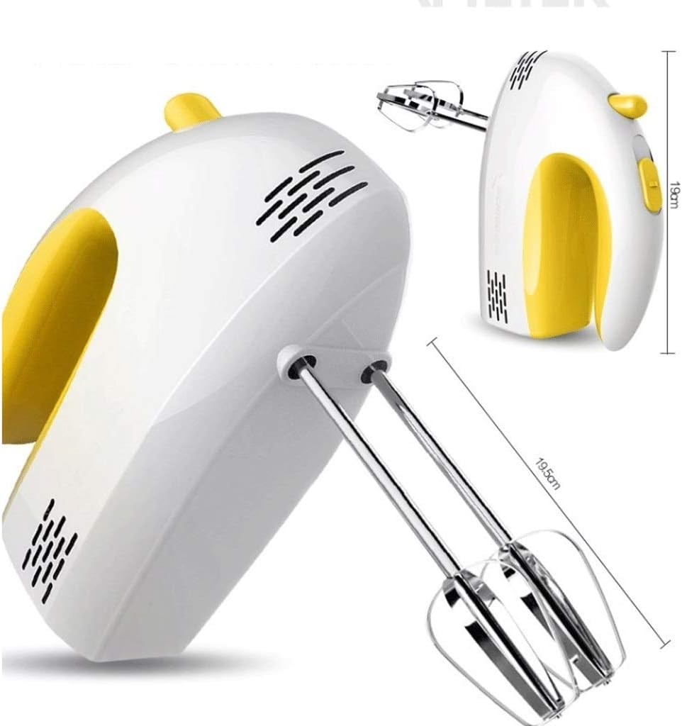 120W Electric Egg Beater, 5-Speed Adjustment Manual Mixer Kitchen Mixer with 2 Mixers and Dough Hooks