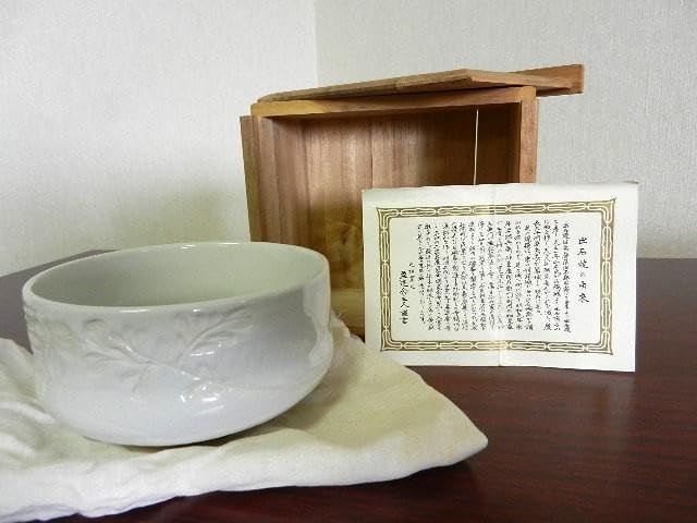 出石焼白磁陰刻花図煎茶器セット