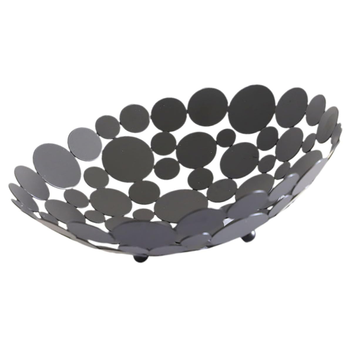 GLEAVI Plato de Fruta con Diseño de Hojas Hueco de Hierro para Mesa