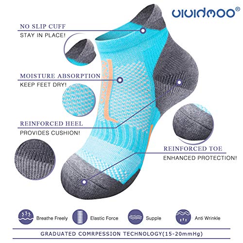 Image of Vividmoo Cycling Socks Running Performance Low Cut Athletic Sock for Women /Men, 5 Pairs No Show Socks