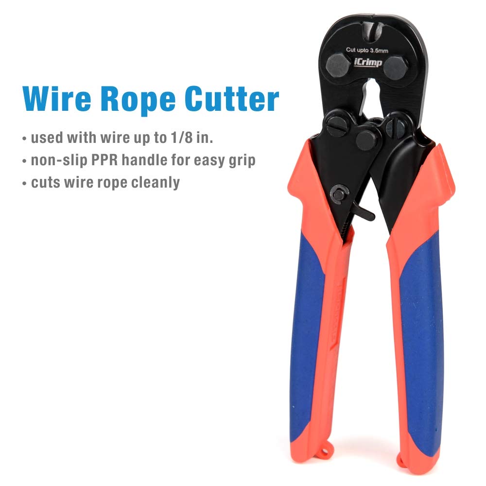 Tagliafili ICrimp CWR-60 - Per Cavi Acciaio Inox, Cavi Aerei, Rame, Fino A 60 Mm, Meccanismo A Cricchetto