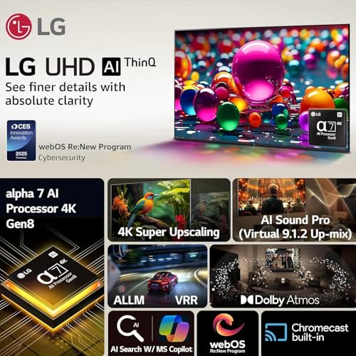 Image of LG 108 cm (43 inch) 4K UHD AI Smart LED TV / 43UA83006LA | α7 AI Processor Gen8 | Filmmaker Mode | Dolby Atmos | 2025 Model