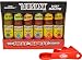 Louisiana Hot Sauce Gift Box 6 Flavor Variety 1 - 3 Ounce Bottle of each with By The Cup Swivel Spoons