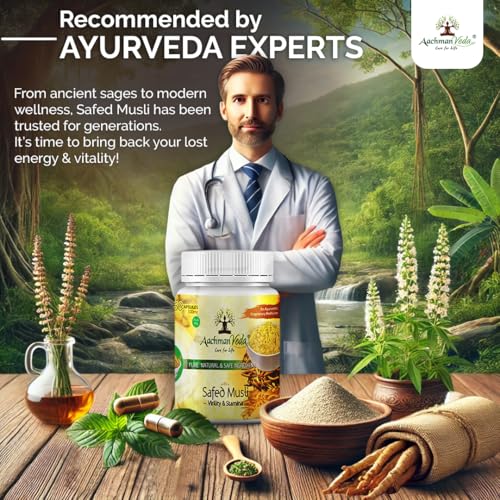 Image of Pure Natural Safe Ingredient An Ayurvedic Proprietary Medicine Virility & Stamina Safed Musli 60 Capsules 500 Mg With Veg (pack of 3)