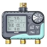 RAINPOINT 3 Zone Water Timer with Brass Inlet & Outlet, 3 Custom Watering Plans...