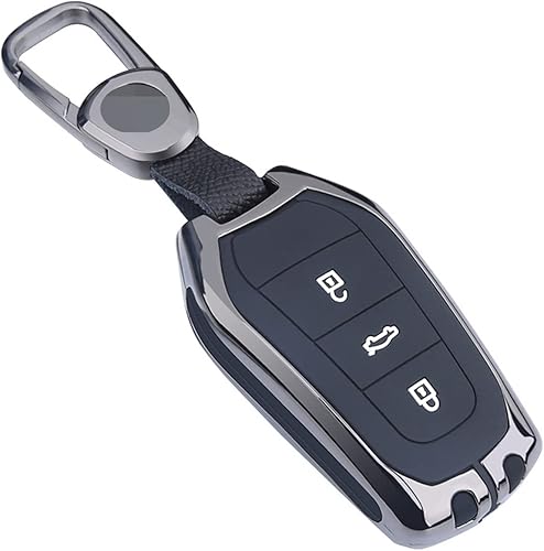 ZZBYFDC Funda para llavero de coche inteligente de aleación de zinc, compatible con Peugeot 208 308 508 3008 5008 Citroen C4 Picasso DS3 DS4 DS5 DS6