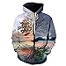 YDyun Impression Sweats à Capuche Pull à Manches Longues Unisexe Sweat-Shirts Hiver Beau Paysage 3D