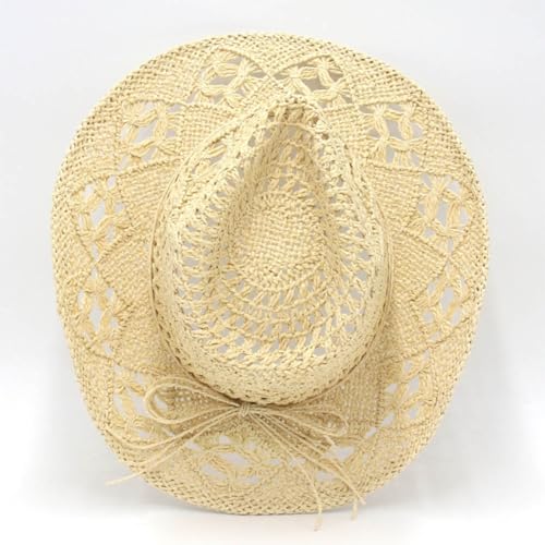 Sombrero de paja con ala ancha para verano unisex miniatura 4