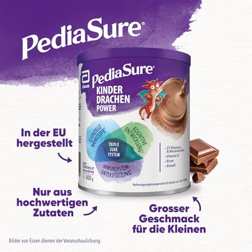 Pediasure Kinder Drachen Power Schoko 400g| leckerer Nahrungsergänzungsshake für Kinder ab 1 Jahr|mit 27 Vitaminen & Mineralien, Protein und triplesure Komplex|Verpackung kann variieren 6