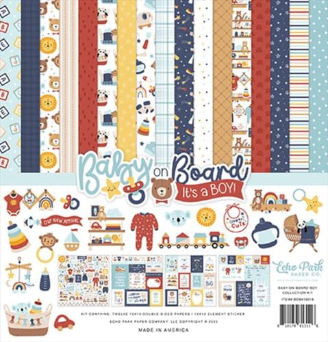 Kit Baby On Board Echo Park papier scrapbooking 30x30 collection boy