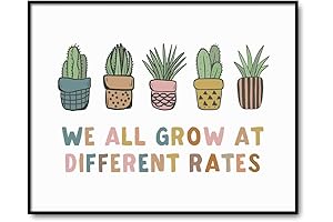 We All Grow At Different Rates Classroom Poster, Growth Mindset Classroom Decor,...