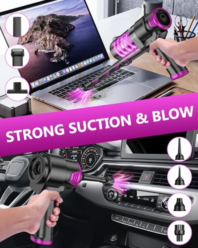 Image of EYYA Handheld Vacuum Cordless, 16KPA High Power Portable Car Vacuum Cleaner & Air Duster, Hand Held Vacuum Cordless Rechargeable with Multi-Nozzles & 2 HEPA Filters for Car Home Office