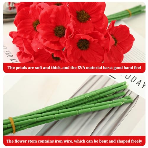 Coquelicots fleurs artificielles réutilisables pour un décor de mariage sans entretien permanent. - 7