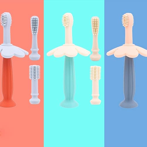 Miniatura 2 de DOITOOL Estuche para cepillo de dientes de viaje, 1 caja de cepillo de dientes de silicona, cepillo de cuidado bucal, limpiador oral con 3 cabezales