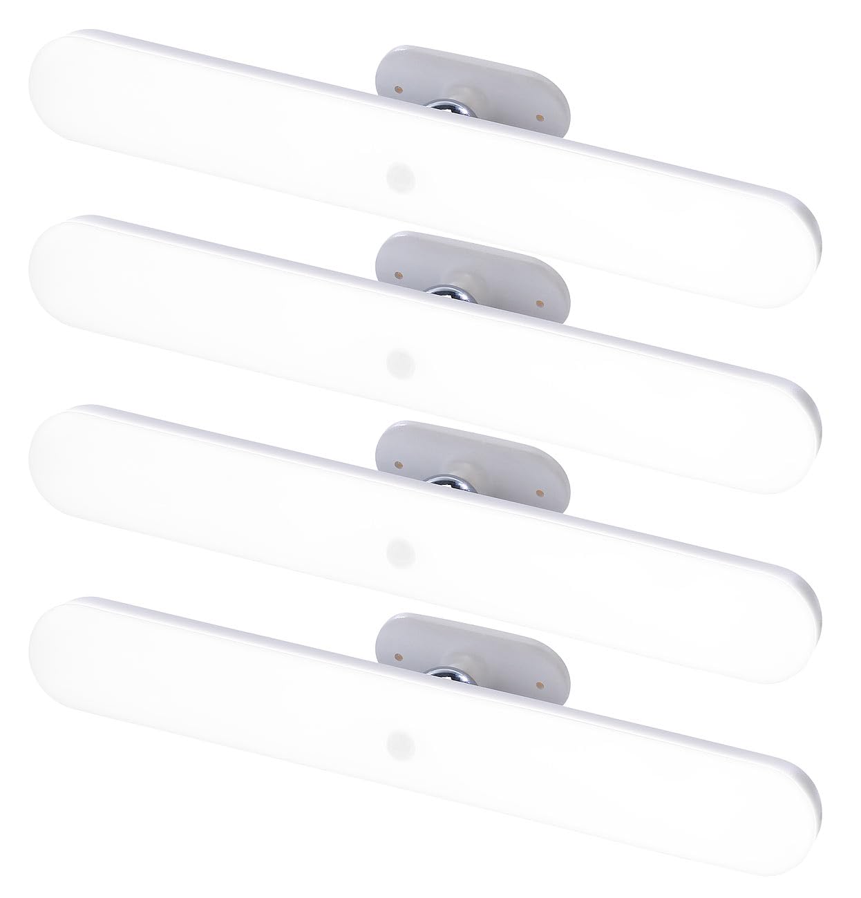 Lunartec LED-Leiste Küche: 4er-Set schwenkbare Akku-LED-Lichtleisten, PIR, 120 lm, tageslichtweiß (Schrankleuchte USB, Möbelleuchte, Möbel)
