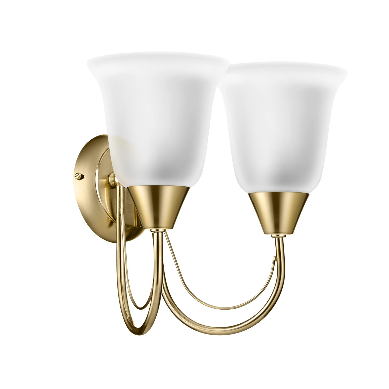 wipro BeuHome Double Wall Light BW05 | Premium Indoor Decorative Light with Frosted Glass | Contemporary Sleek Design | Surface Mounted Classic Wall Light | E27 (2H, Brush Bronze)