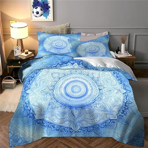 Parure de lit papillon bleu super king housse couette microfibre - 6