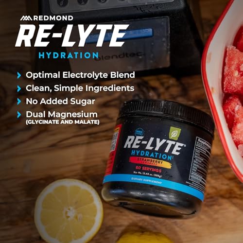 redmond re-lyte hydration electrolyte powder mix strawberry lemonade