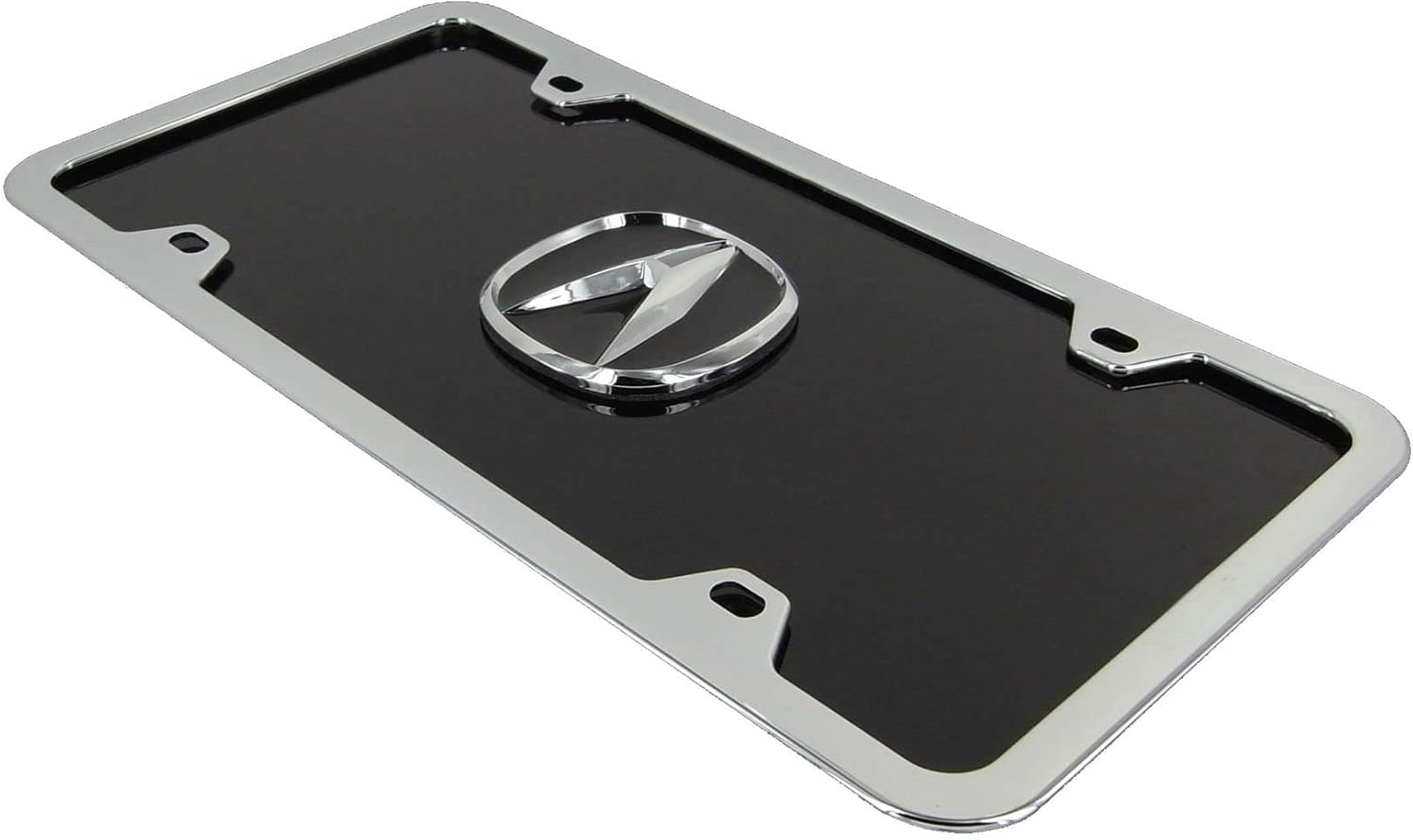 AU-TOMOTIVE GOLD fits Acura Black Acrylic License Plate with Chrome Frame Kit