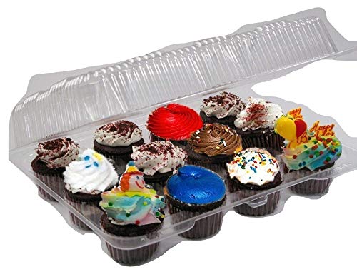 Pizety Case Of 50 Plastic Cupcake Boxes 12 Cupcake Containers Clear Plastic Disposable 12 Pack Cupcake Container 1 Dozen Cupcake Container 12 Cavities 12 Compartment Cupcake Container 12 Count thumb #5