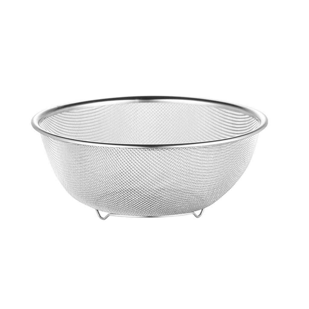 Escurridor de Verduras Acero Inoxidable, Escurridor Pasta, Colador de Cocina, Lavado de Los Cuencos De Arroz,Colador para Lavar Arroz Y Verduras(Size:24CM,Color:Silver)