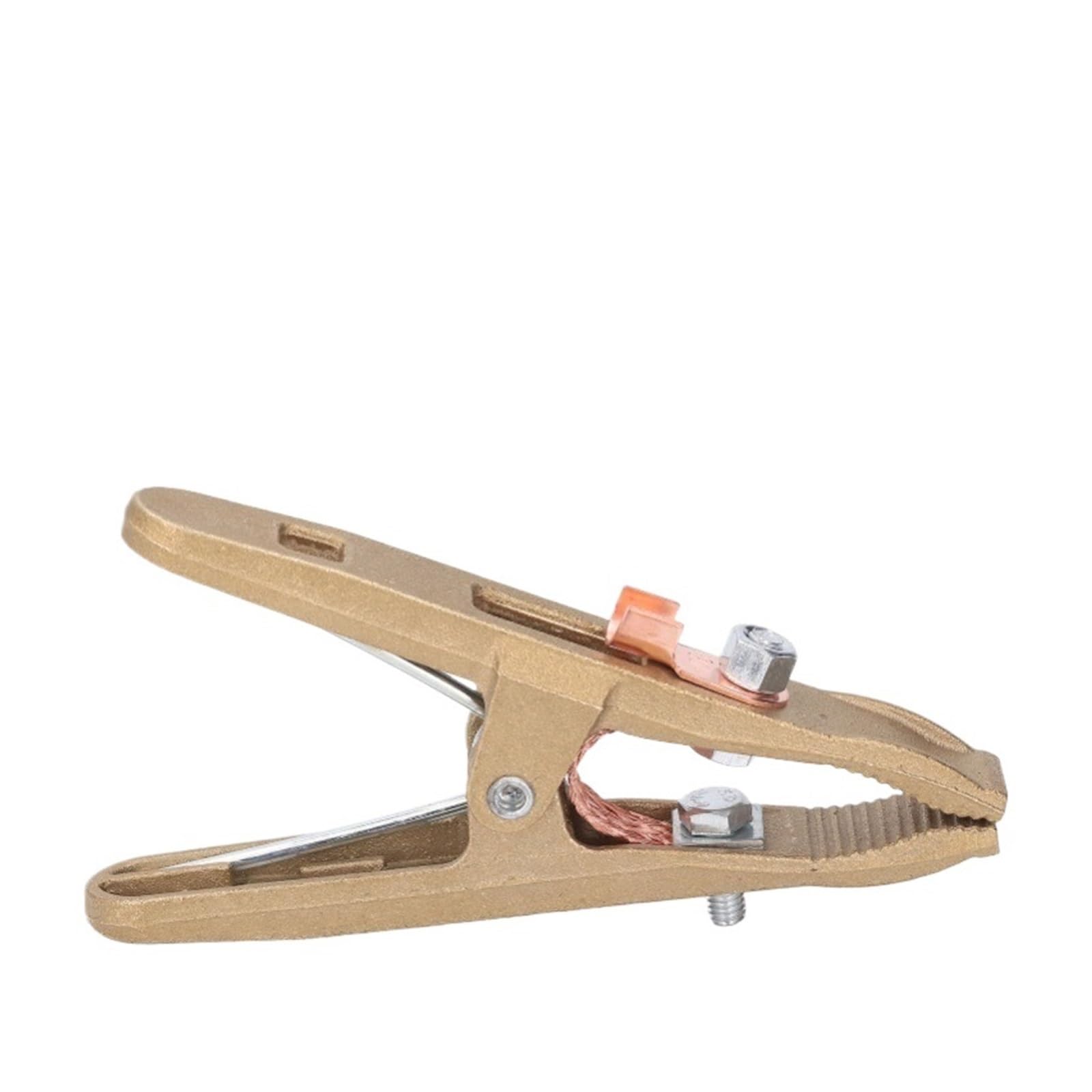 Pinza Soldadura Abrazadera de tierra de latón, forma A, alta potencia, 300A, 1 ud.
