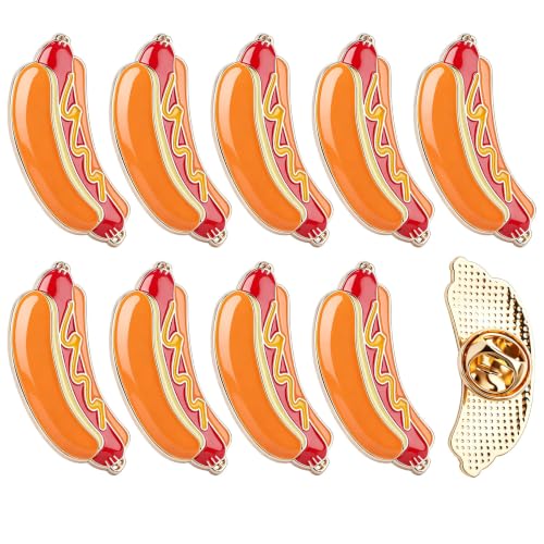 KINCHYGO Lot de 10 broches en émail pour sac à dos Motif hot-dog