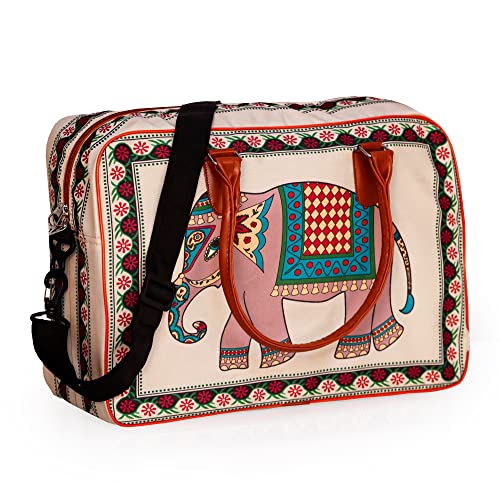 Yozo Canvas Duffle Travel Bag For Men And Women, Luggage Travelling Bags For Women, Stylish Duffel Cabin Size Air Bag, Multi, Elephant #TOP4
