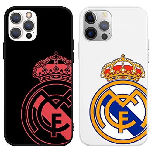 [2 Piezas] Fundas para Apple iPhone 13 Mini 5,4", Real Madrid Club de Fútbol Carcasa, Suave Ultrafina Antigolpes TPU Bumper Protector Case Cover