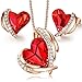 CDE Schmuckset Damen Geschenke für Frauen Halskette Ohrringe Kette Set, Weihnachten Valentinstag Muttertags Schmuck Geschenk Set Besetzt mit Steinen mit Geschenkbox, ldeales Geschenk zum Geburtstag­