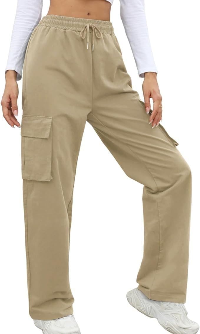 Women's Cargo Pants, Casual Trousers with Pockets-picture-44