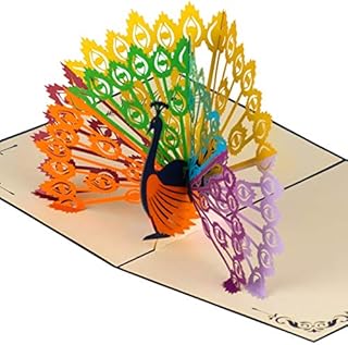 Peacock Pop Up Birthday Card by Devine Popup Cards | Happy Wedding Anniversary Card for Husband Wife Boyfriend Girlfriend | Romantic Valentines 3D Cards for Her Him Mothers Day Mum Love Kids Gifts
