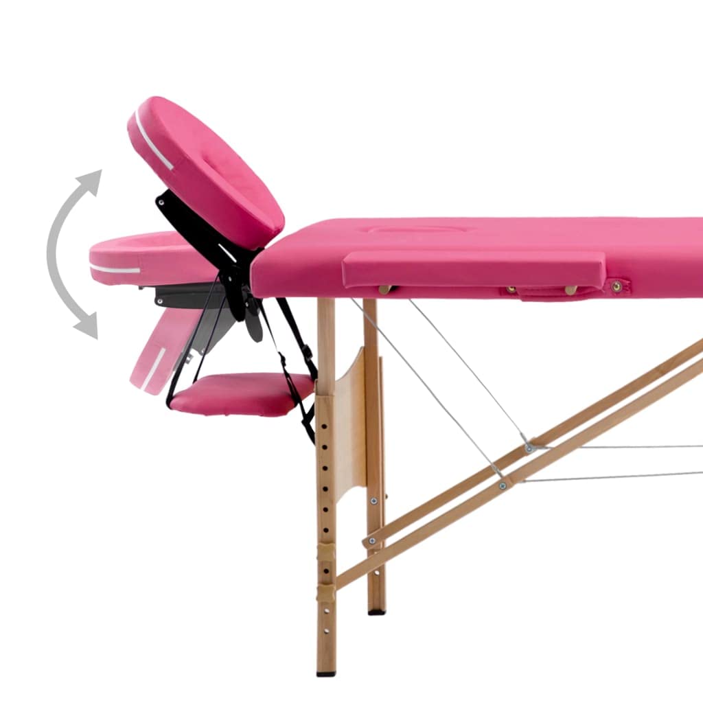 Massageliege Klappbar 4-Zonen mit Holzgestell Rosa,Gesundheit & Schönheit,Körperpflege,Massage & Entspannung,Massagetische,Rosa,24.8 kg-110191