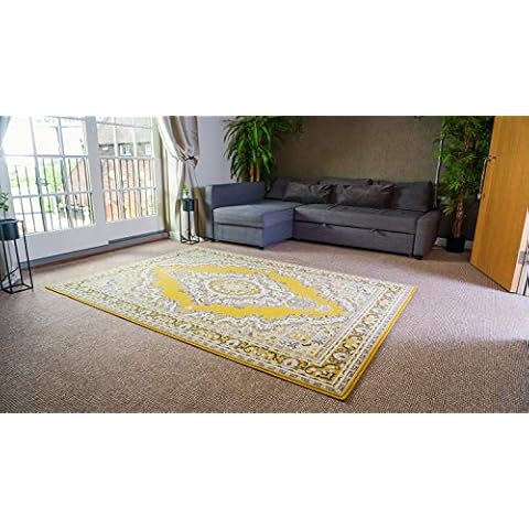 Bravich Extra Large Floral Mustard Rug Cover
