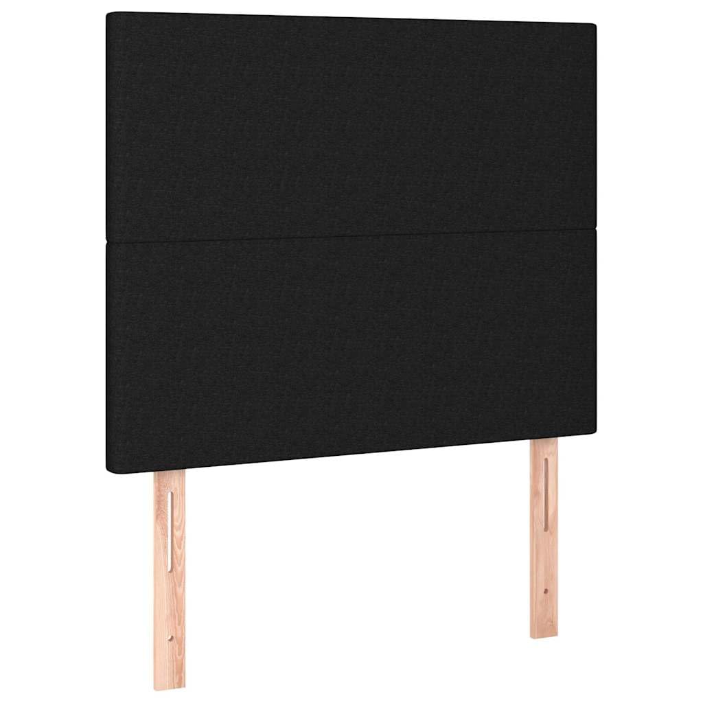 Hothingwell Telaio Letto senza Materasso Nero 100x200 Cm Tessuto | Testina regolabile in altezza, piedi robusti, doghe in contropiastra, supporto posteriore per lettura