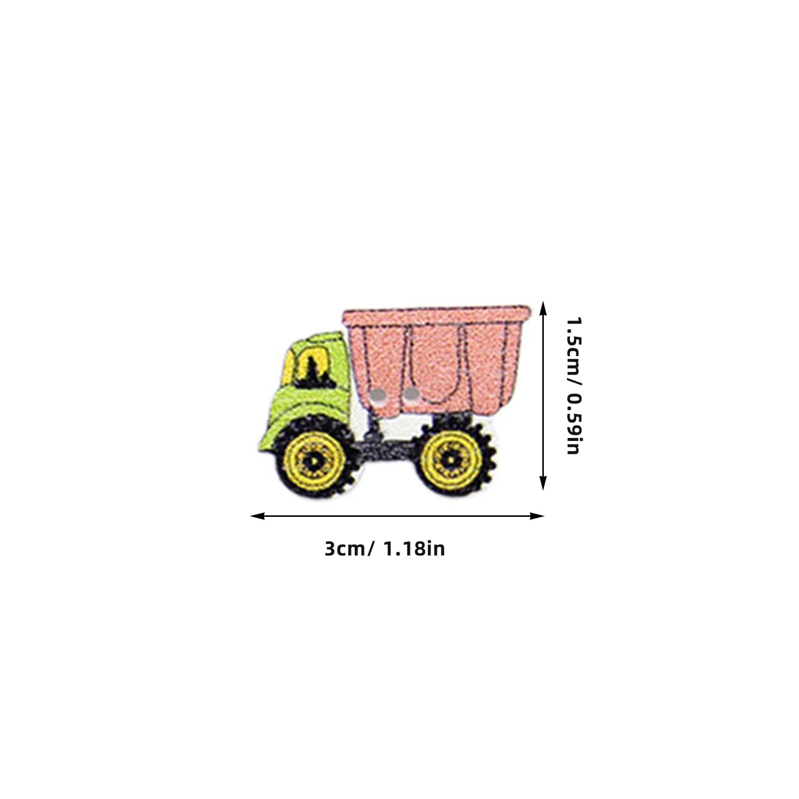 PLAFOPE Holzknöpfe 100 Stück Packung Farbenfrohe Cartoon Fahrzeugmotive Geeignet für Selbstgemacht Nähprojekte und Kinderbekleidung Zufällige Farbe