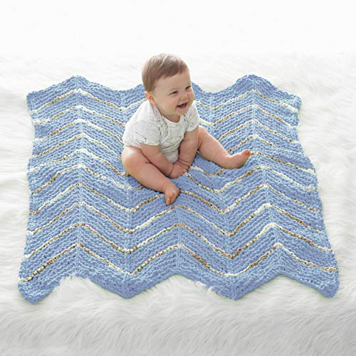 Image of Bernat Baby Blanket Yarn, 3.5 oz, Gauge 6 Super Bulky, Baby Blue (Pack of 2)