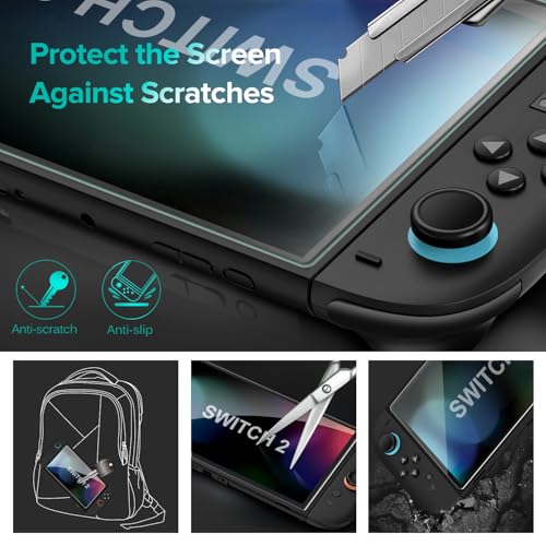 Image of ivoler Pack of 4 Tempered Glass Compatible with Nintendo Switch 2 Model 2025, with Free Installation Kit, Screen Protector - 9H Glass - Scratch-Resistant - Bubble-Free