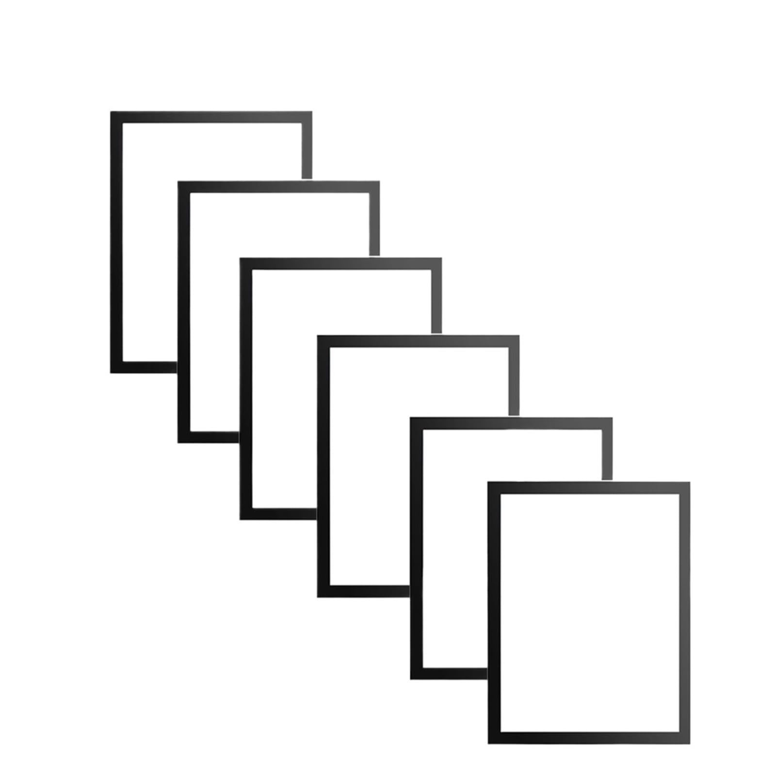 Magnetic photo frame, Frame Poster Certificate Artwork Pictures for Fridge Wall Home Decor For Displaying Paintings,Photographs(Black 6 Pcs)
