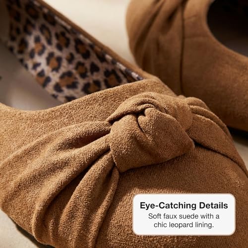 Image of Epic Step Ballet Flats for Women, Comfortable Slip on Faux Suede Round Toe, Ballerina Dressy Flat Shoes