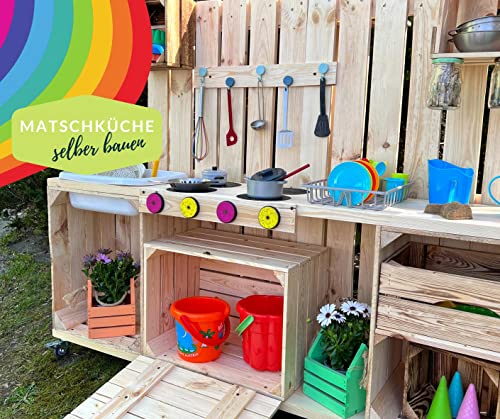 Matschküche für Kinder zum Selber Bauen DIY Matsch Küche Outdoor Gartenküche Spielküche draußen Schlammküche – Bild 3