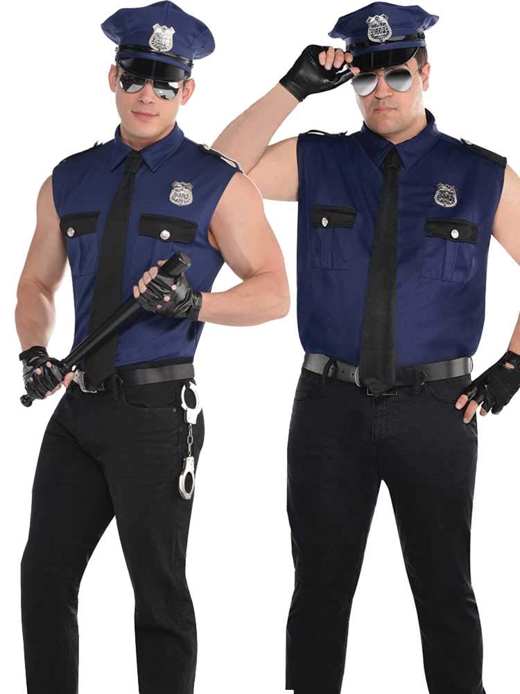 AmscanUnder Arrest Men's Costume - Plus XXL (48-52) 1 Set - Ideal for Themed Parties & Roleplays, Authentic Police Officer Look