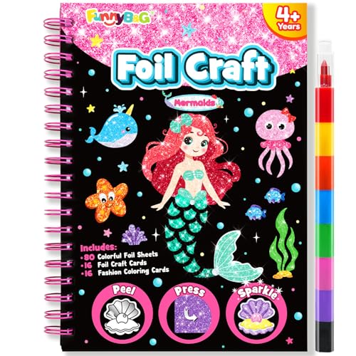 FUNNYB&G Manualidades infantiles con foil, Creativo Kit Manualidades niños, Juguete Niña Regalos Para de 3 4 5 6 7 8 9 12 Años Niño cumpleaños (Sirena) FUNNYB&G Manualidades infantiles con foil, Creativo Kit Manualidades niños, Juguete Niña Regalos Para de 3 4 5 6 7 8 9 12 Años Niño cumpleaños (Sirena)