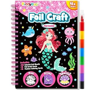 FUNNYB&G Manualidades de papel de aluminio para niños, regalos de fiesta, regalos de fiesta, rellenos de calcetines para niños, suministros de arte, regalo creativo de cumpleaños, juguetes de viaje