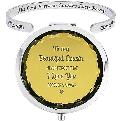 Birthday Gift for Cousin Female, Cousin Bracelets for Women, Cousin Mirror Compact, I Love You Cousin, Favorite Cousin Gifts, Sister Cousin Gifts, Gift for Cousin Christmas