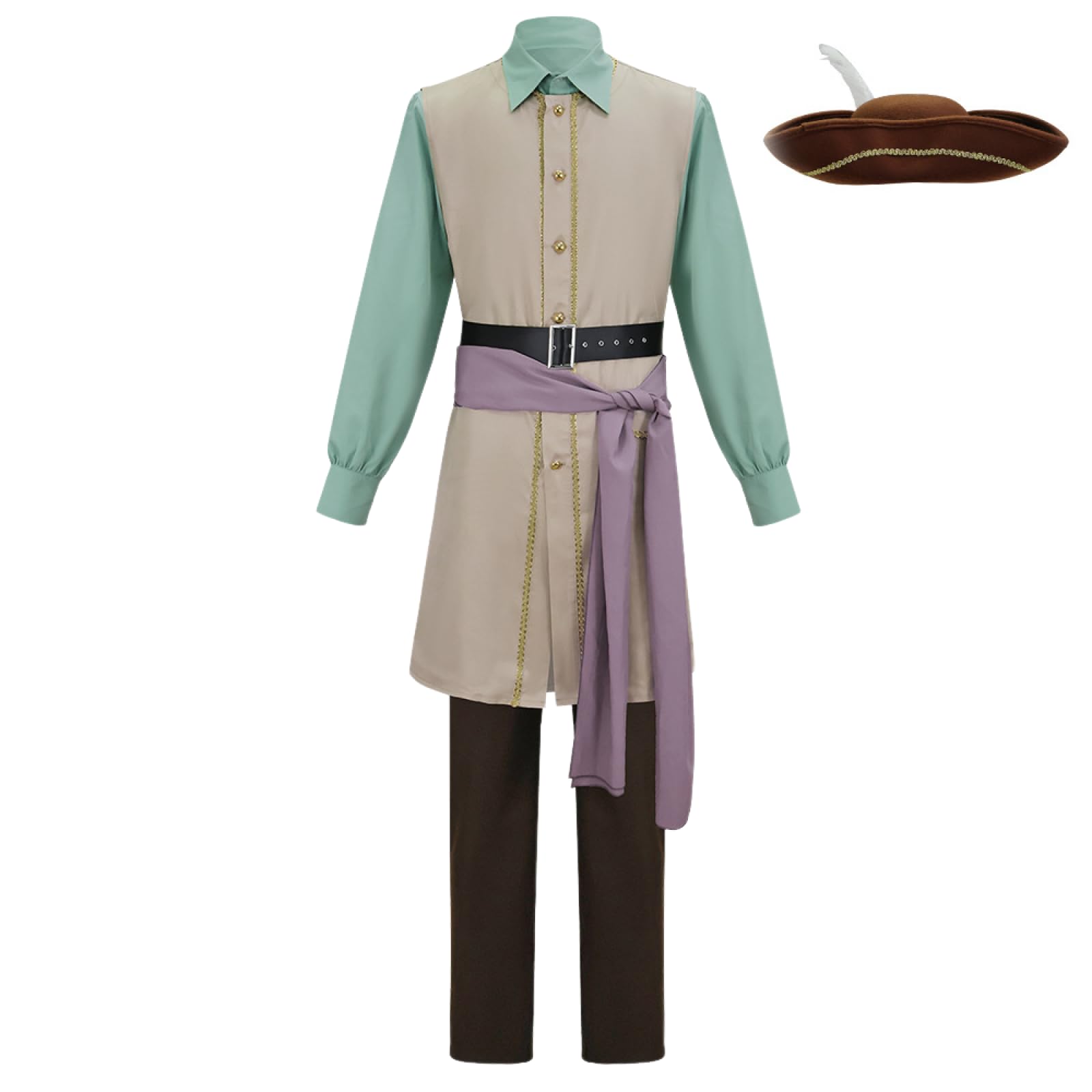 Costume Pirata Capitano Backrooms Clark Con Cappello Piume Uomo