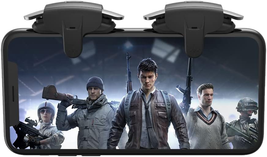 TEKTURN PUBG Mobile Controller, 30 Shots/Second, High-Sensitivity for PUBG, Fortnite, and More - Auto-Shots for Right or Left Hand, Compatible with Android & iOS, Install Without Removing Phone Case