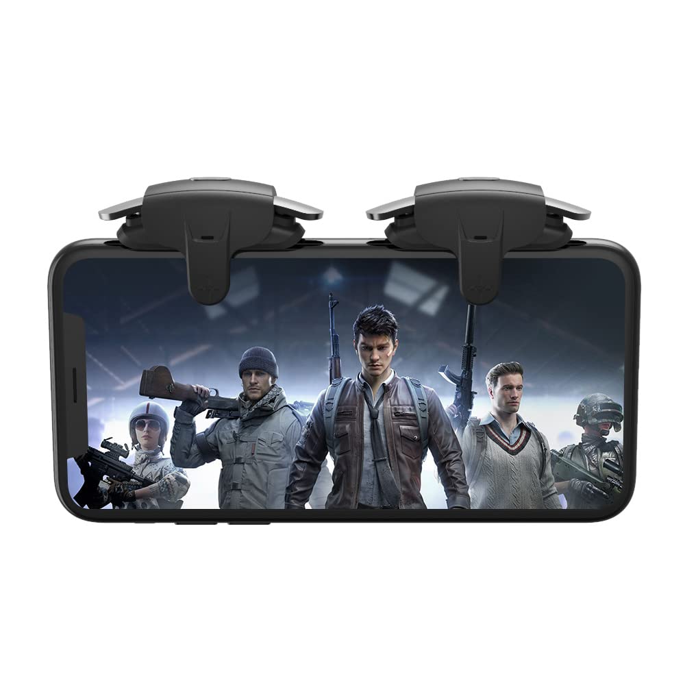 TEKTURN PUBG Mobile Controller, 30 Shots/Second, High-Sensitivity for PUBG, Fortnite, and More - Auto-Shots for Right or Left Hand, Compatible with Android & iOS, Install Without Removing Phone Case