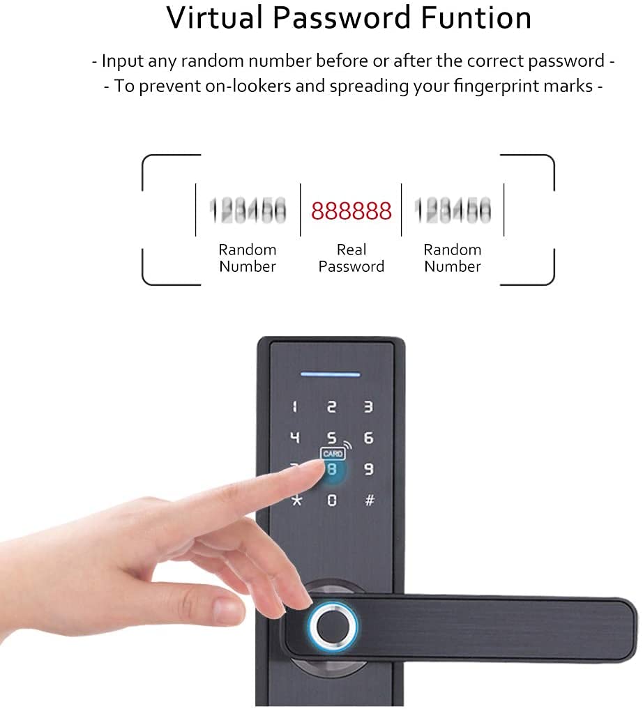 51TAoSLruMS._SL1020_ Dratal Keyless Entry Door Lock, WiFi Smart RFID Lock,Touchscreen Keypad Door Lock, Biometric Fingerprint Electronic Lock, Battery Operated Passcode IC Card Digital Lock, Alexa App Control