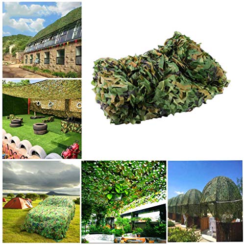 Red de camuflaje de camuflaje, malla de sombra, Jungle Camouflage Net, 3x5m Oxford Cloth Camouflage Net Carport Military Camouflage Net Camping Hunting Shooting Hidden Halloween Party Pool Sun Garden